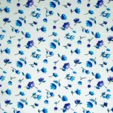 Ткань ситец набивной д.14 цветочки бирюзовые, фиолетовые